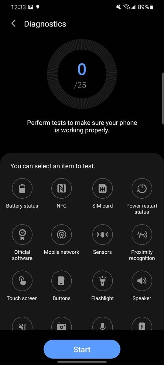 Samsung members diagnostics