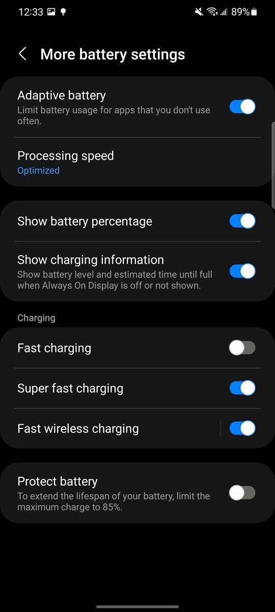 Stop charging at 85%