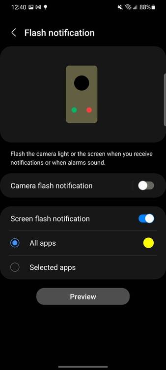 Turn on flash notifications