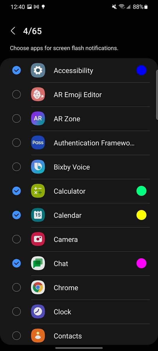 Custom flash color notifications