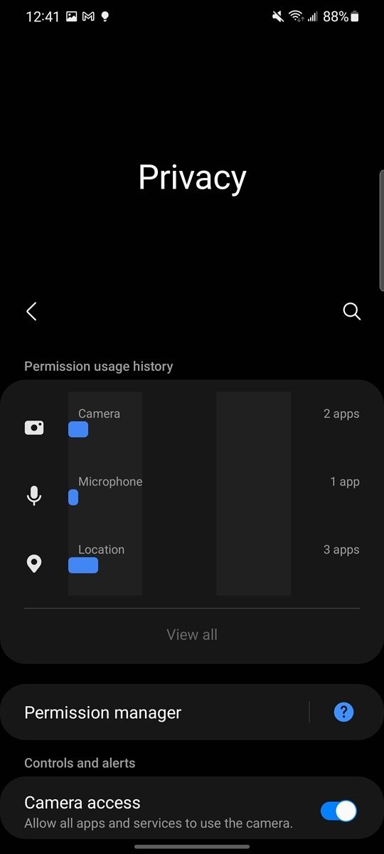 Privacy settings