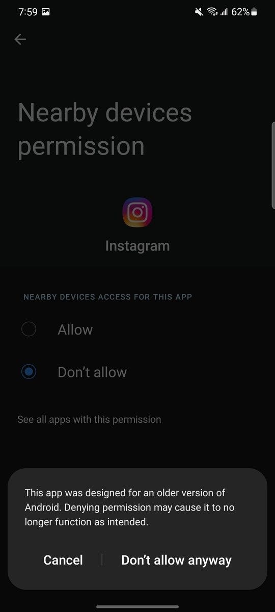 Instagram permissions issue 1