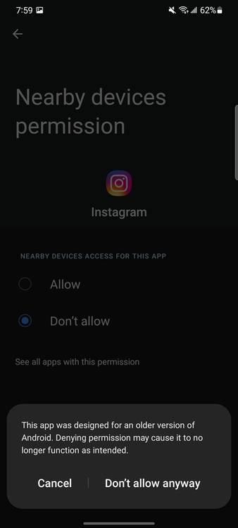 Instagram permissions issue 1