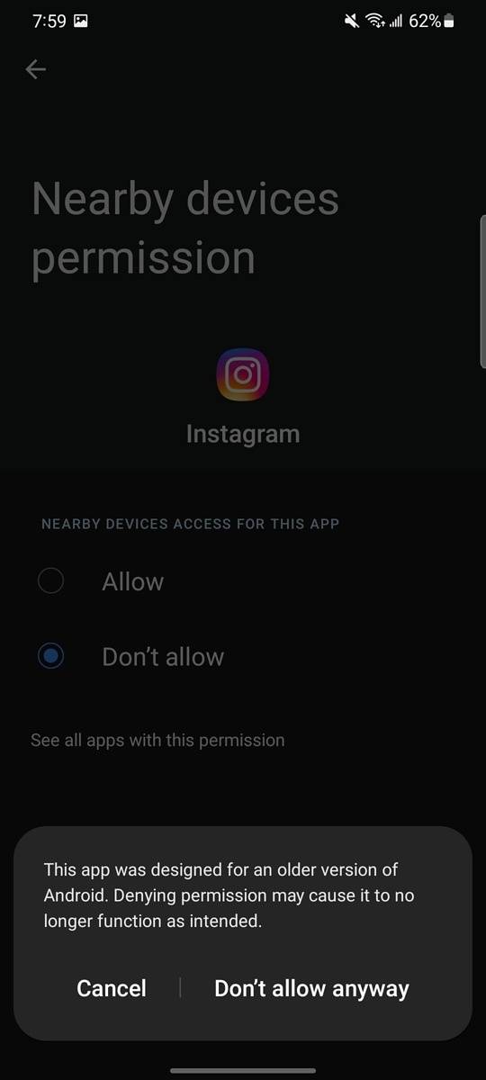 Instagram permissions issue 1