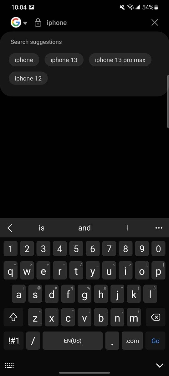 Samsung Internet new search suggestions and layout