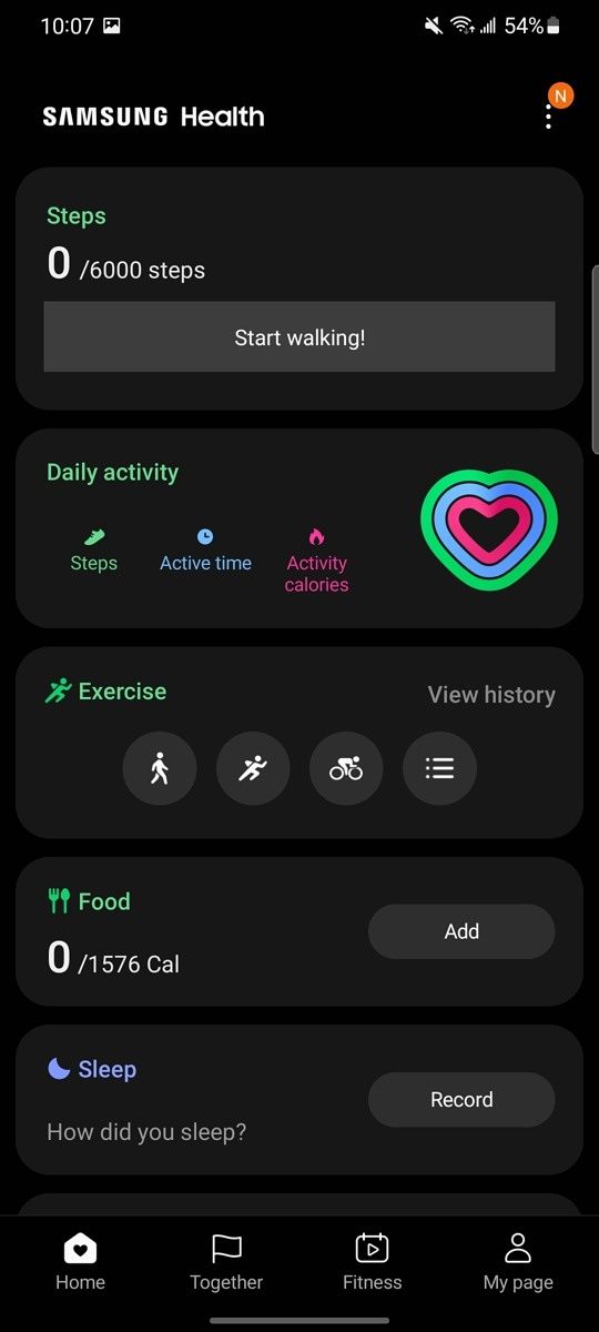 Samsung Health new UI