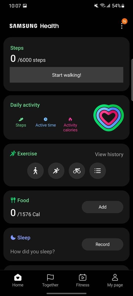 Samsung Health new UI