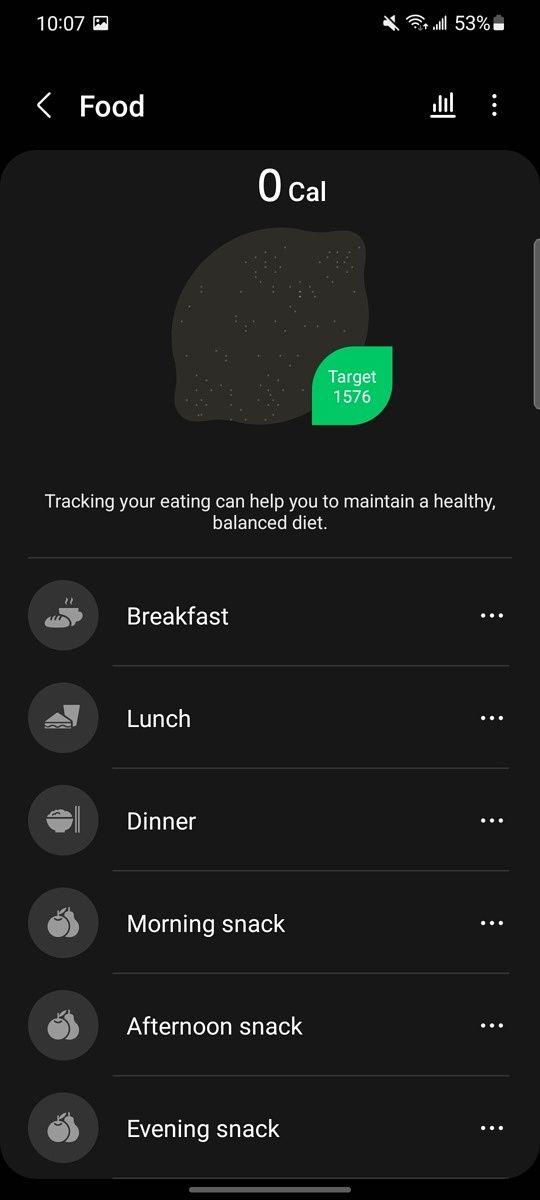 Samsung Health new snacks