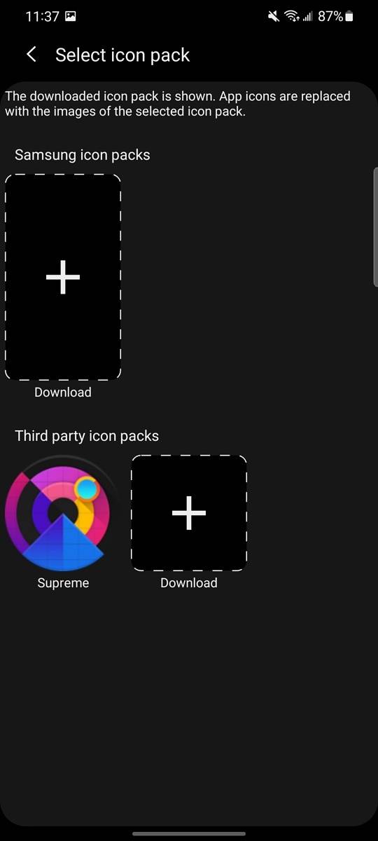 Adding an icon pack in Theme park
