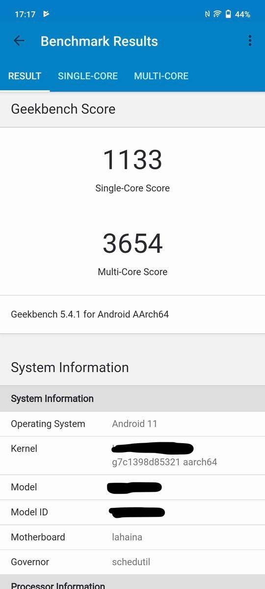 Snapdragon 888+ Geekbench scores