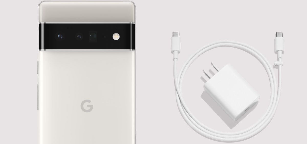 Pixel 6 Pro next to 18W charger