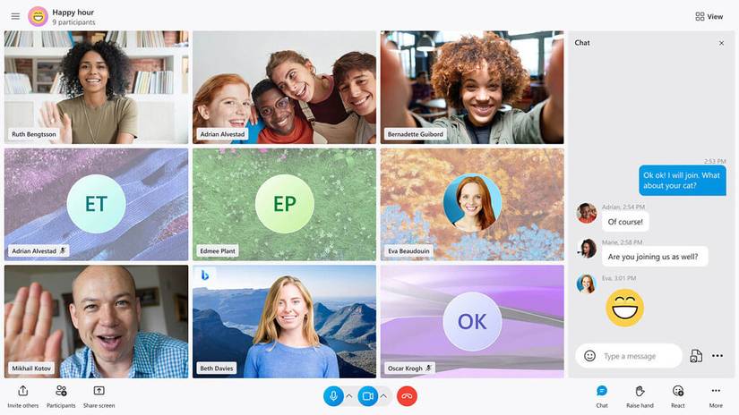 Skype call UI