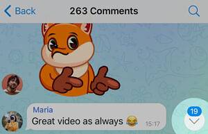 Unread counter for threaded replies in Telegram