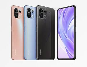 Xiaomi 11 lite 5G NE in three colors