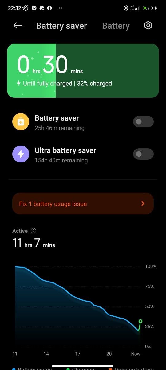 Xiaomi 11T Pro battery stats