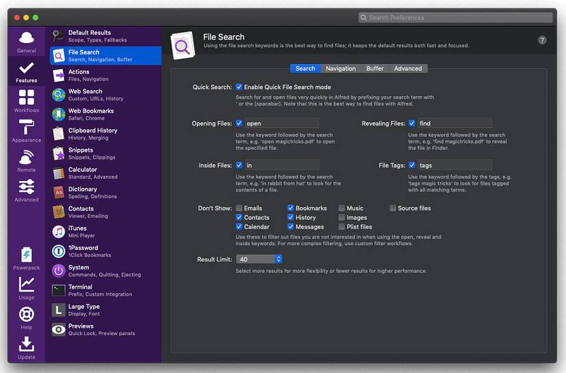 Alfred screenshot