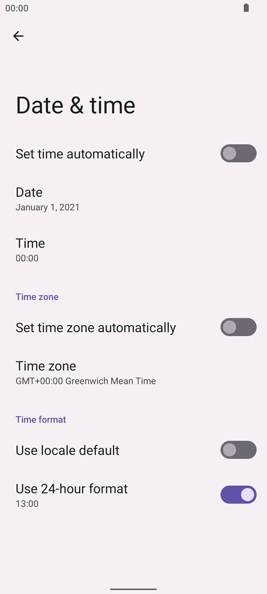 Lavendar accent color in settings