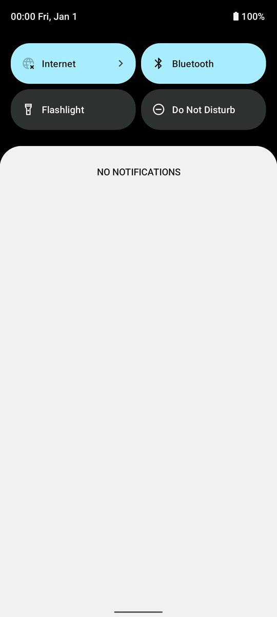 Mint colored Quick Settings tiles