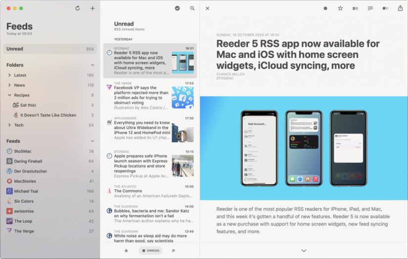 Reeder screenshot