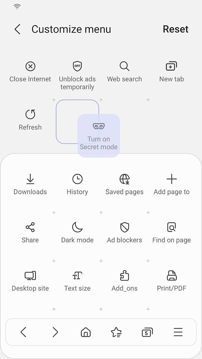 Samsung Internet Browser for Android Settings