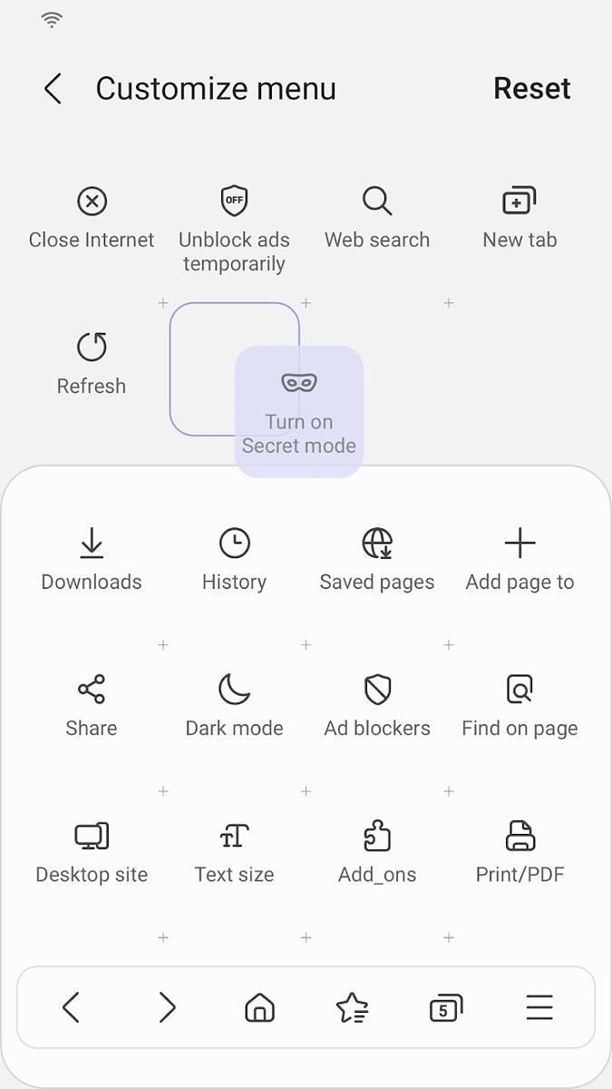 Samsung Internet Browser for Android Settings