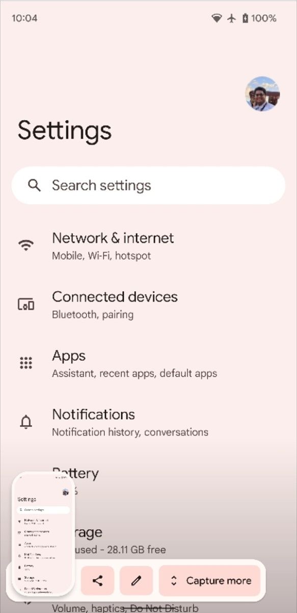 Capture more button in Android 12's screenshot chip