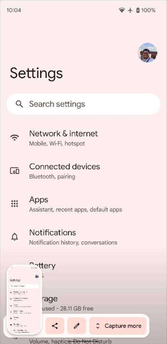 Capture more button in Android 12's screenshot chip