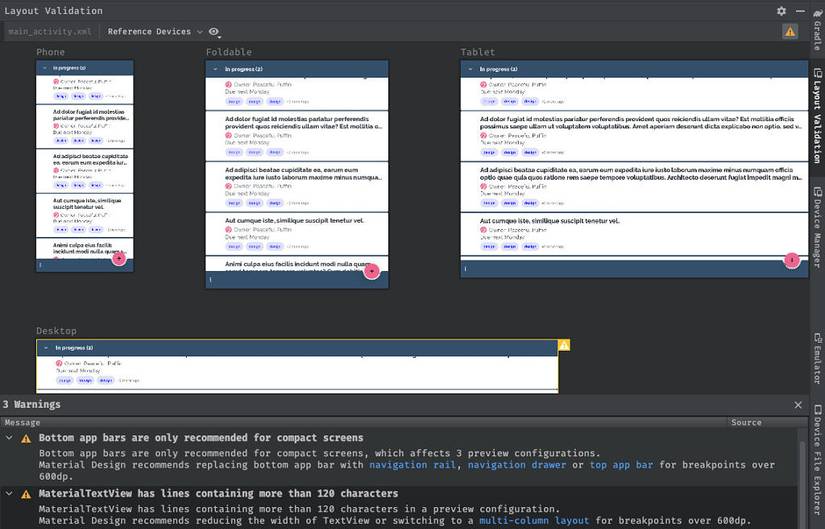 Android Studio Layout Validation tool with Reference Device classes