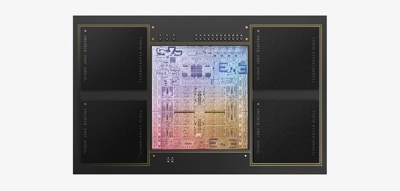 A schematic diagram showing Apple's M1 Max chip