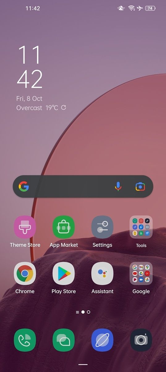homescreen on ColorOS 12