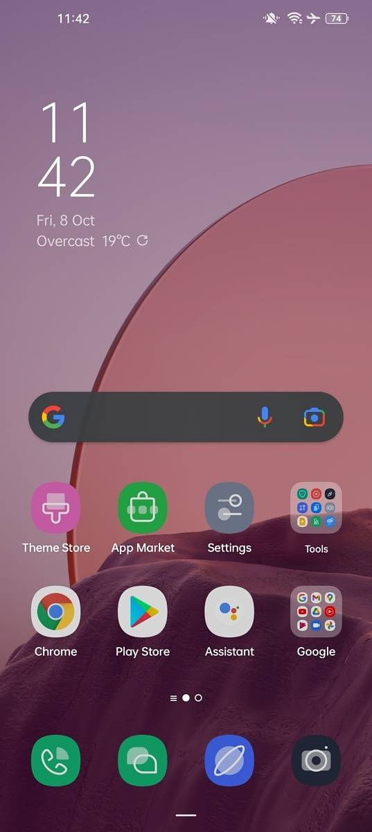 homescreen on ColorOS 12