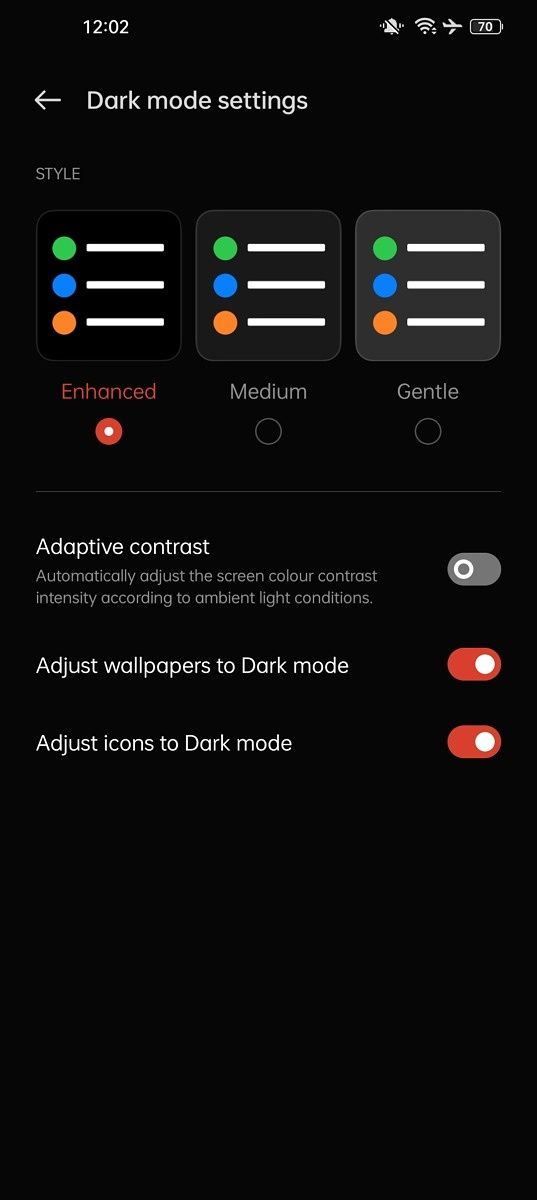dark mode on Android phone