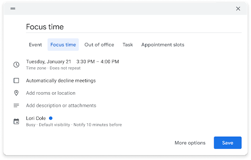 Google Calendar will help you cut out distractions with 'Focus time'