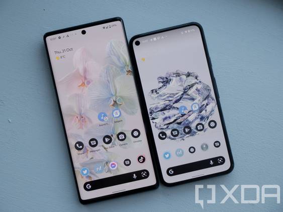 Google Pixel 6 Pro beside the Pixel 5