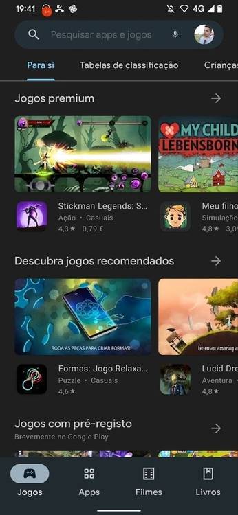 Google Play Store with Material You dark mode