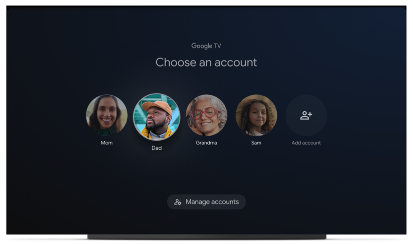 Google TV multi-user profiles