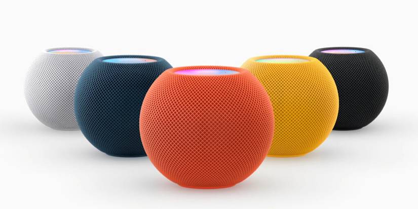 HomePod Mini in five different colors