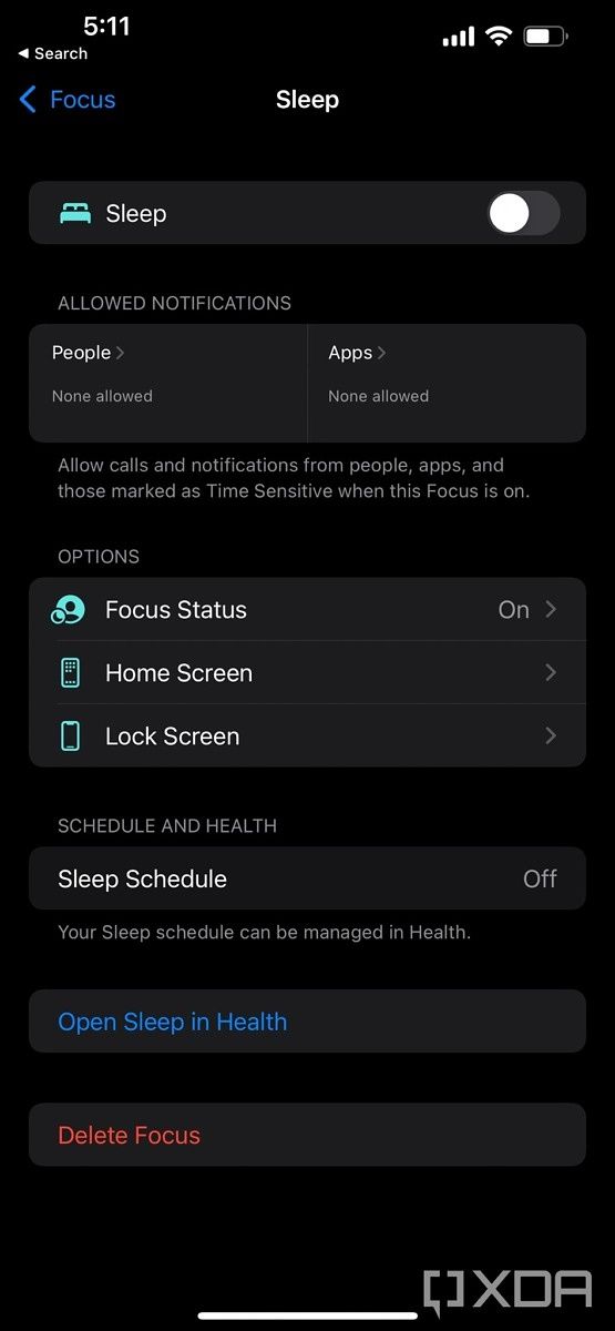Focus mode in iOS 15