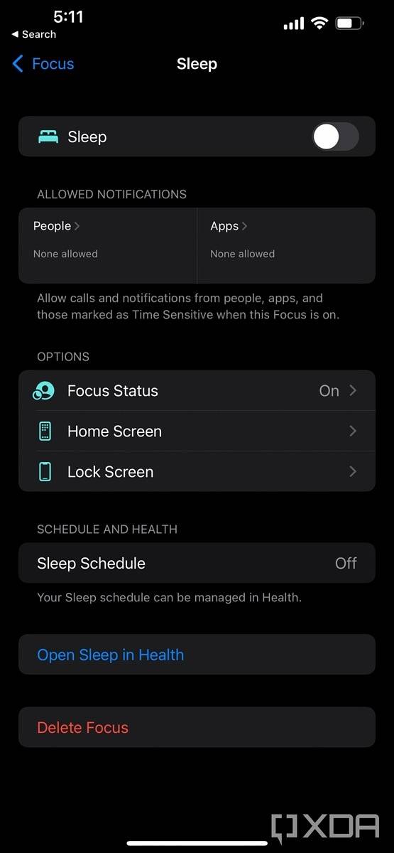 Focus mode in iOS 15