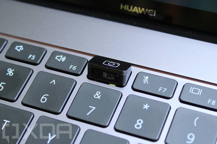 Close up of webcam on Huawei MateBook X Pro