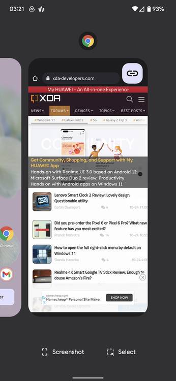 Multitasking share menu Google Pixel 6 Pro