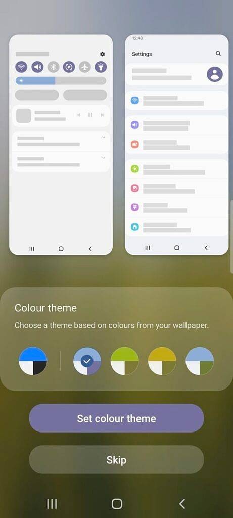 One UI 4 beta 2 color theme