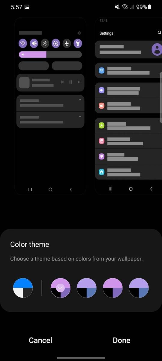 color theme menu 2 one ui 4