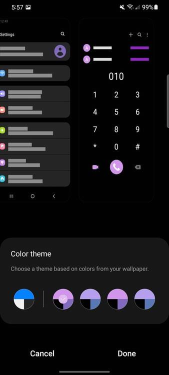color theme menu one ui 4