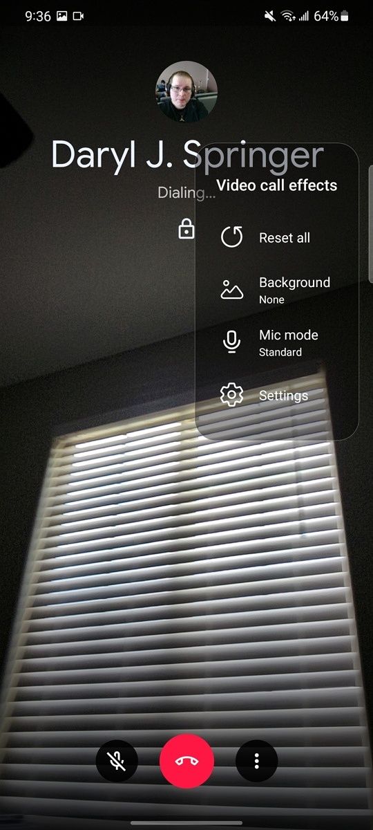 Video calling menu one ui 4