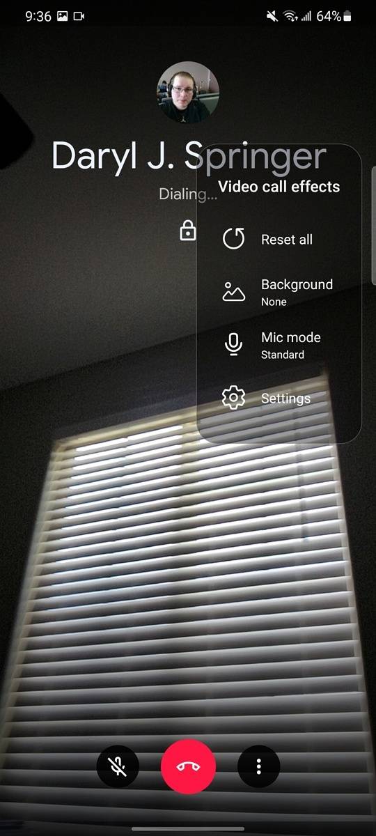 Video calling menu one ui 4