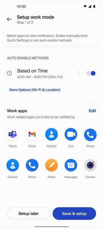 work life balance 2.0 in oxygenos 12