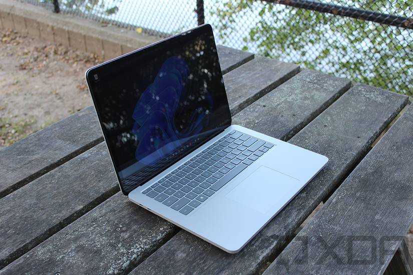 The Surface Laptop Studio on a wooden table