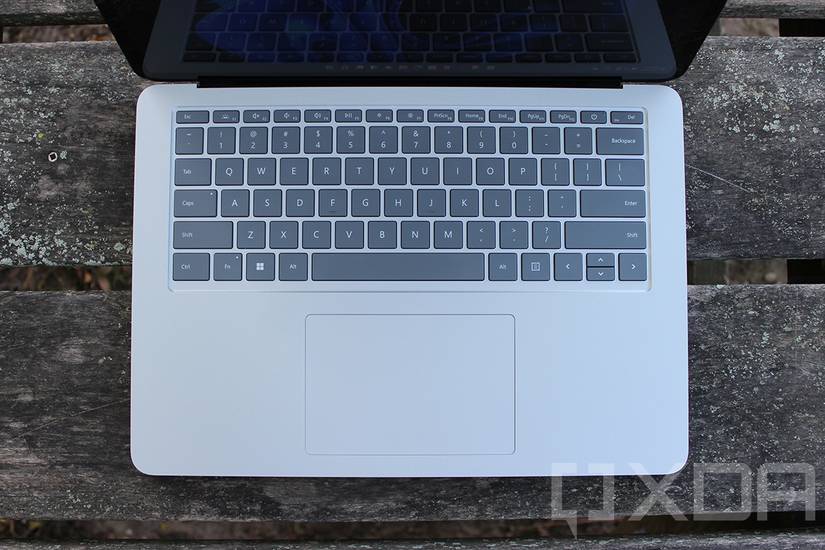 Top down view of Surface Laptop Studio keyboard