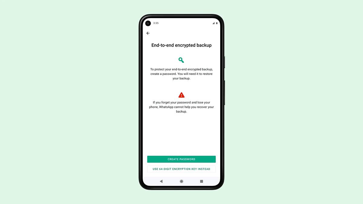 WhatsApp End-to-End Encrypted backups